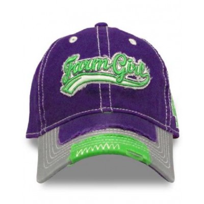 Farm Girl Brand 41 Purple Distressed 's Cap    eb-08212567